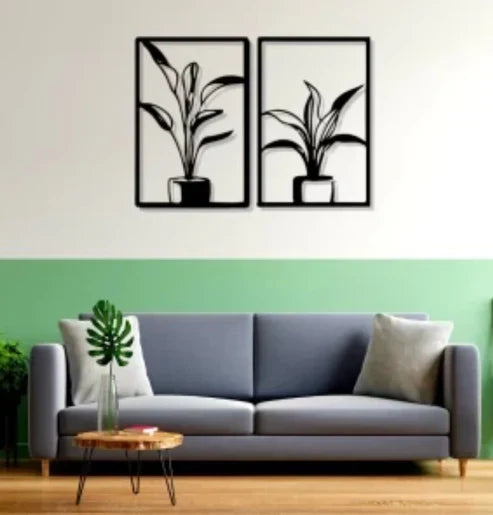 3D Plants Acrylic Wall Art - Wall Decoration | Wall Hanging, Wall Decor (Set of 2)